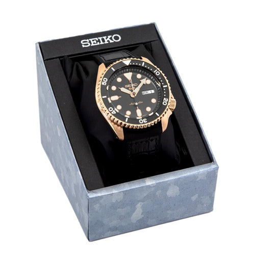 Seiko 5 Sport SKX Automatic Black Dial Black Silicone Strap Watch For Men - SRPD76K1 - Image 6
